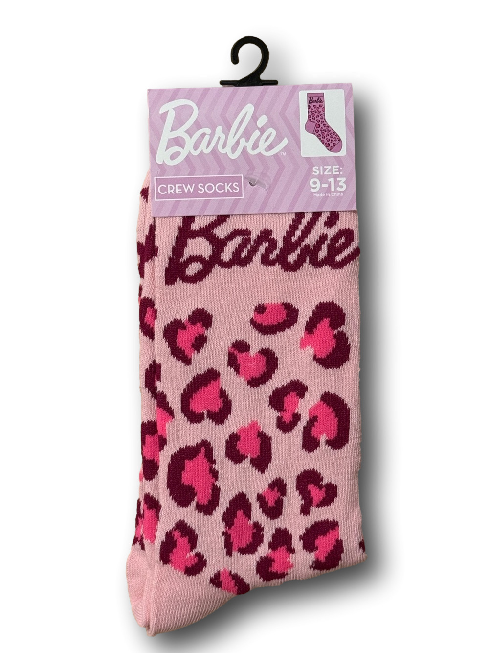 3/$20 Barbie Animal Print Funny Novelty Crew Socks - NWT